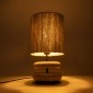 GloboStar® TUVALU 02236 Boho Επιτραπέζιο Φωτιστικό Μονόφωτο 1 x E27 IP20 Καφέ Ξύλο με Μπεζ Νήμα - Μ22 x Π22 x Υ42cm
