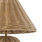 GloboStar® PERU 02239 Boho Επιτραπέζιο Φωτιστικό Μονόφωτο 1 x E27 AC220-240V IP20 - Φ40 x Υ45cm - Μπεζ Ξύλινο Καμπάνα