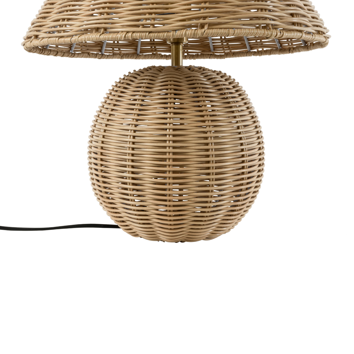 GloboStar® PERU 02239 Boho Επιτραπέζιο Φωτιστικό Μονόφωτο 1 x E27 AC220-240V IP20 - Φ40 x Υ45cm - Μπεζ Ξύλινο Καμπάνα