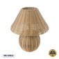 GloboStar® PERU 02239 Boho Επιτραπέζιο Φωτιστικό Μονόφωτο 1 x E27 AC220-240V IP20 - Φ40 x Υ45cm - Μπεζ Ξύλινο Καμπάνα