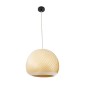 GloboStar® KAILANI 02242 Boho Κρεμαστό Φωτιστικό Καμπάνα Μονόφωτο 1 x E27 IP20 Μπεζ Ξύλο - Μ40 x Π40 x Υ30cm