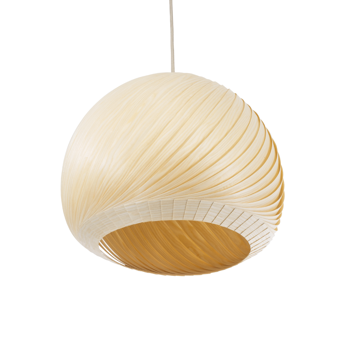 GloboStar® KAILANI 02242 Boho Κρεμαστό Φωτιστικό Καμπάνα Μονόφωτο 1 x E27 IP20 Μπεζ Ξύλο - Μ40 x Π40 x Υ30cm