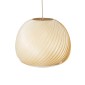 GloboStar® KAILANI 02242 Boho Κρεμαστό Φωτιστικό Καμπάνα Μονόφωτο 1 x E27 IP20 Μπεζ Ξύλο - Μ40 x Π40 x Υ30cm