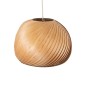 GloboStar® KAILANI 02243 Boho Κρεμαστό Φωτιστικό Καμπάνα Μονόφωτο 1 x E27 IP20 Καφέ Ξύλο - Μ40 x Π40 x Υ30cm