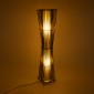 GloboStar® PALMA 02274 Boho Επιδαπέδιο Φωτιστικό Δίφωτο 2 x E27 IP20 Μαύρο Ξύλο με Μπεζ Ύφασμα - Μ25 x Π25 x Υ140cm