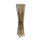 GloboStar® PALMA 02274 Boho Επιδαπέδιο Φωτιστικό Δίφωτο 2 x E27 IP20 Μαύρο Ξύλο με Μπεζ Ύφασμα - Μ25 x Π25 x Υ140cm