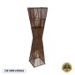 GloboStar® PALMA 02275 Boho Επιδαπέδιο Φωτιστικό Δίφωτο 2 x E27 IP20 Καφέ Ξύλο - Μ30 x Π30 x Υ130cm