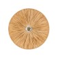GloboStar® COLOMBO 02277 Boho Επιτοίχιο Φωτιστικό Απλίκα Μονόφωτο 1 x E27 IP20 Μπεζ Ράφια - Μ40 x Π40 x Υ9cm