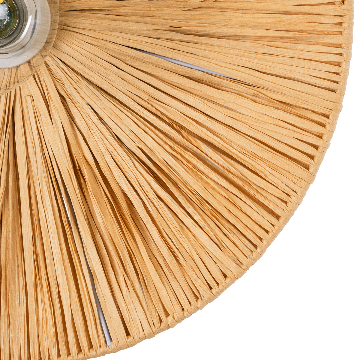 GloboStar® COLOMBO 02277 Boho Επιτοίχιο Φωτιστικό Απλίκα Μονόφωτο 1 x E27 IP20 Μπεζ Ράφια - Μ40 x Π40 x Υ9cm