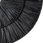 GloboStar® COLOMBO 02280 Boho Επιτοίχιο Φωτιστικό Απλίκα Μονόφωτο 1 x E27 IP20 Μαύρη Ράφια - Μ40 x Π40 x Υ9cm