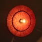 GloboStar® COLOMBO 02282 Boho Επιτοίχιο Φωτιστικό Απλίκα Μονόφωτο 1 x E27 IP20 Κόκκινη Ράφια - Μ40 x Π40 x Υ9cm