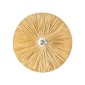GloboStar® COLOMBO 02283 Boho Επιτοίχιο Φωτιστικό Απλίκα Μονόφωτο 1 x E27 IP20 Μπεζ Ράφια - Μ40 x Π40 x Υ9cm