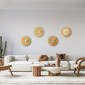 GloboStar® COLOMBO 02283 Boho Επιτοίχιο Φωτιστικό Απλίκα Μονόφωτο 1 x E27 IP20 Μπεζ Ράφια - Μ40 x Π40 x Υ9cm