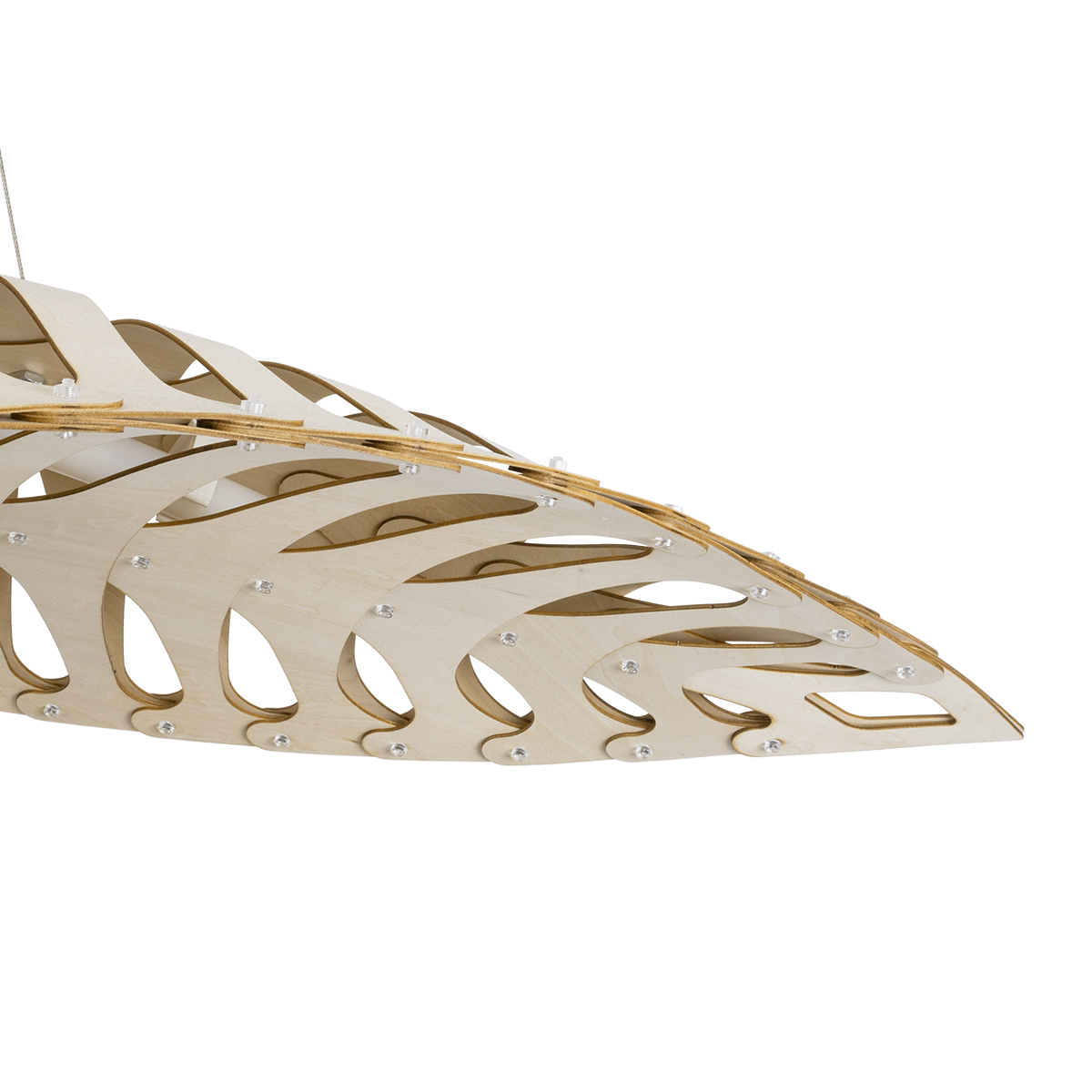 GloboStar® NANI 02285 Μοντέρνο Κρεμαστό Φωτιστικό Πλέγμα LED -W -lm -° AC 220-240V IP20 Φυσικό Λευκό 4500K Μπεζ Ξύλο - Μ48 x Π48 x Υ18cm - 2 Xρόνια Εγγύηση