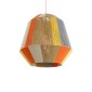 GloboStar® SALERNO 02289 Boho Κρεμαστό Φωτιστικό Πλέγμα Μονόφωτο 1 x E27 IP20 Πολύχρωμο Σχοινί - Μ50 x Π50 x Υ50cm