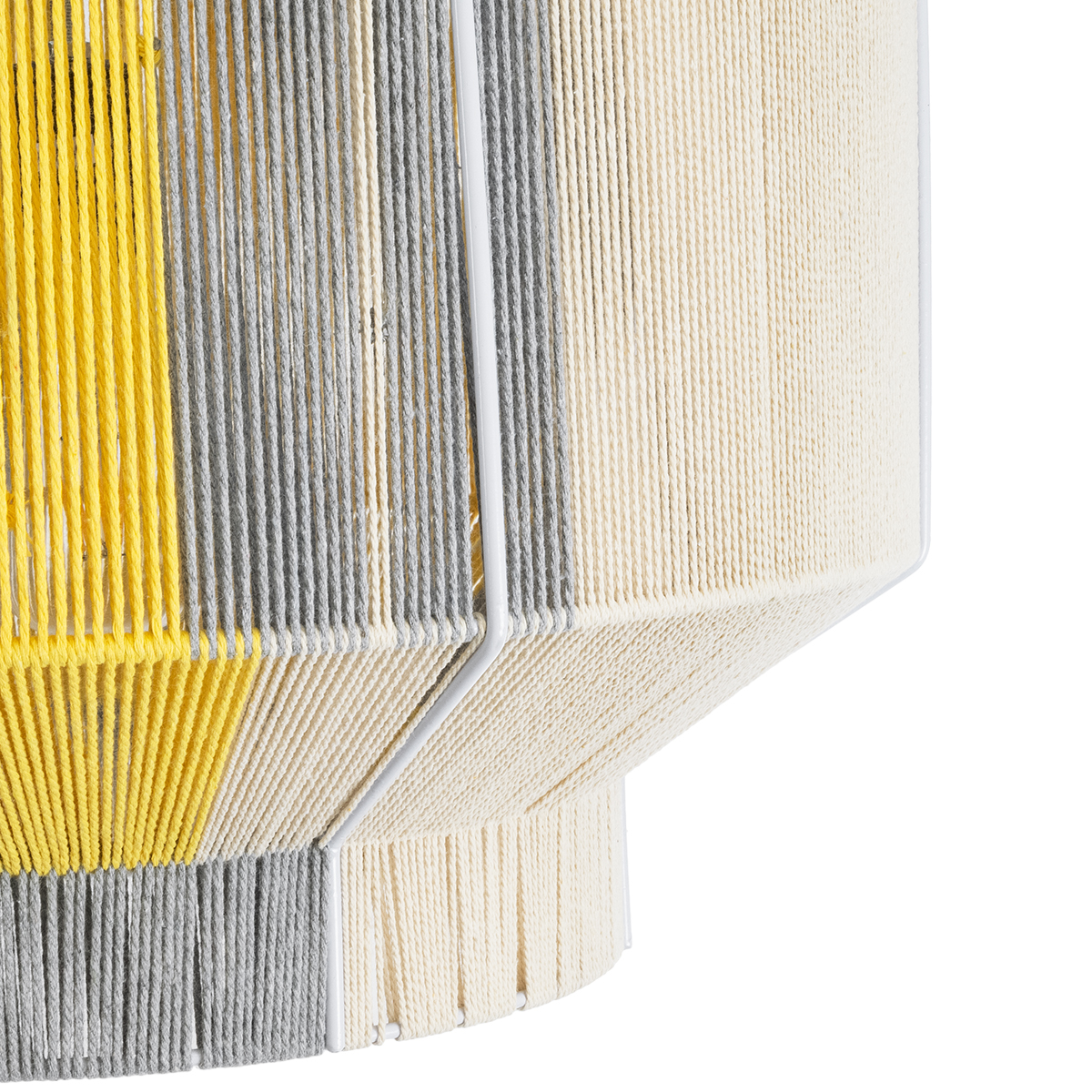 GloboStar® SALERNO 02290 Boho Κρεμαστό Φωτιστικό Πλέγμα Μονόφωτο 1 x E27 IP20 Πολύχρωμο Σχοινί - Μ50 x Π50 x Υ35cm