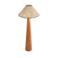GloboStar® MASPALOMAS 02292 Boho Επιδαπέδιο Φωτιστικό Μονόφωτο 1 x E27 IP20 Καφέ Ξύλο με Μπεζ Ύφασμα - Μ55 x Π55 x Υ145cm