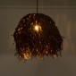GloboStar® GUADELOUPE 02293 Boho Κρεμαστό Φωτιστικό Πλέγμα Μονόφωτο 1 x E27 IP20 Καφέ Ράφια - Μ50 x Π50 x Υ40cm
