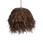 GloboStar® GUADELOUPE 02293 Boho Κρεμαστό Φωτιστικό Πλέγμα Μονόφωτο 1 x E27 IP20 Καφέ Ράφια - Μ50 x Π50 x Υ40cm