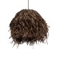 GloboStar® GUADELOUPE 02293 Boho Κρεμαστό Φωτιστικό Πλέγμα Μονόφωτο 1 x E27 IP20 Καφέ Ράφια - Μ50 x Π50 x Υ40cm