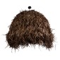 GloboStar® GUADELOUPE 02295 Boho Κρεμαστό Φωτιστικό Καμπάνα Μονόφωτο 1 x E27 IP20 Καφέ Ράφια - Μ120 x Π120 x Υ100cm