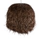 GloboStar® GUADELOUPE 02295 Boho Κρεμαστό Φωτιστικό Καμπάνα Μονόφωτο 1 x E27 IP20 Καφέ Ράφια - Μ120 x Π120 x Υ100cm