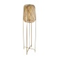 GloboStar® MEILANI 02301 Boho Επιδαπέδιο Φωτιστικό Μονόφωτο 1 x E27 IP20 Χρυσό Μέταλλο με Μπεζ Ξύλο - Μ40 x Π40 x Υ150cm