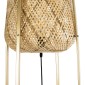 GloboStar® MEILANI 02301 Boho Επιδαπέδιο Φωτιστικό Μονόφωτο 1 x E27 IP20 Χρυσό Μέταλλο με Μπεζ Ξύλο - Μ40 x Π40 x Υ150cm