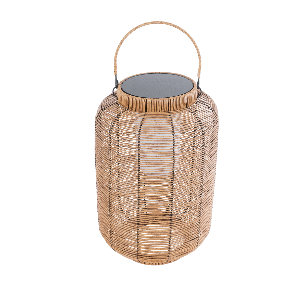 GloboStar® GRAMBIAN 02304 Boho Αυτόνομο Ηλιακό Κρεμαστό/Επιτραπέζιο Φωτιστικό Φαναράκι LED SMD 5W 200lm - Φ30 x Υ48cm - με Ενσωματωμένη Μπαταρία 600mAh - Φωτοβολταϊκό Πάνελ και Αισθητήρα Ημέρας-Νύχτας με Ασύρματο Χειριστήριο IR Μπεζ Μπαμπού Αδιάβροχο IP65