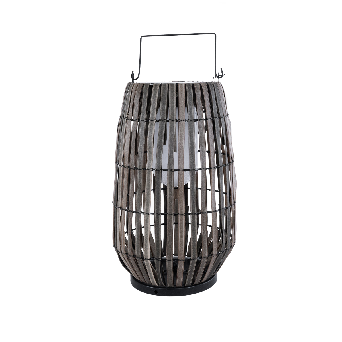 GloboStar® NETLEY 02306 Boho Αυτόνομο Ηλιακό Κρεμαστό/Επιτραπέζιο Φωτιστικό Φαναράκι LED SMD 5W 200lm - Φ30 x Υ50cm - με Ενσωματωμένη Μπαταρία 600mAh - Φωτοβολταϊκό Πάνελ και Αισθητήρα Ημέρας-Νύχτας με Ασύρματο Χειριστήριο IR Γκρι Μπαμπού Αδιάβροχο IP65 Θ