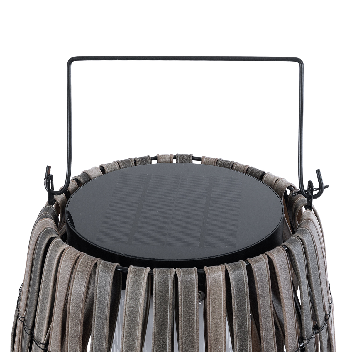 GloboStar® NETLEY 02306 Boho Αυτόνομο Ηλιακό Κρεμαστό/Επιτραπέζιο Φωτιστικό Φαναράκι LED SMD 5W 200lm - Φ30 x Υ50cm - με Ενσωματωμένη Μπαταρία 600mAh - Φωτοβολταϊκό Πάνελ και Αισθητήρα Ημέρας-Νύχτας με Ασύρματο Χειριστήριο IR Γκρι Μπαμπού Αδιάβροχο IP65 Θ