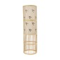 GloboStar® FALKLAND 02307 Boho Επιδαπέδιο Φωτιστικό Μονόφωτο 1 x E27 IP20 Μπεζ Ξύλο με Λευκό Ύφασμα - Μ30 x Π30 x Υ100cm