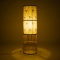 GloboStar® FALKLAND 02307 Boho Επιδαπέδιο Φωτιστικό Μονόφωτο 1 x E27 IP20 Μπεζ Ξύλο με Λευκό Ύφασμα - Μ30 x Π30 x Υ100cm