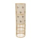 GloboStar® FALKLAND 02307 Boho Επιδαπέδιο Φωτιστικό Μονόφωτο 1 x E27 IP20 Μπεζ Ξύλο με Λευκό Ύφασμα - Μ30 x Π30 x Υ100cm