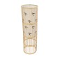 GloboStar® FALKLAND 02307 Boho Επιδαπέδιο Φωτιστικό Μονόφωτο 1 x E27 IP20 Μπεζ Ξύλο με Λευκό Ύφασμα - Μ30 x Π30 x Υ100cm