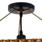 GloboStar® PALERMO 02308 Boho Φωτιστικό Οροφής Πλέγμα Μονόφωτο 1 x E27 IP20 Καφέ Ξύλο - Μ60 x Π60 x Υ36cm
