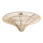 GloboStar® PALERMO 02309 Boho Φωτιστικό Οροφής Πλέγμα Μονόφωτο 1 x E27 IP20 Μπεζ Ξύλο - Μ150 x Π150 x Υ78cm