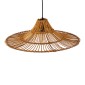 GloboStar® PALERMO 02310 Boho Κρεμαστό Φωτιστικό Πλέγμα Μονόφωτο 1 x E27 IP20 Καφέ Ξύλο - Μ60 x Π60 x Υ18cm