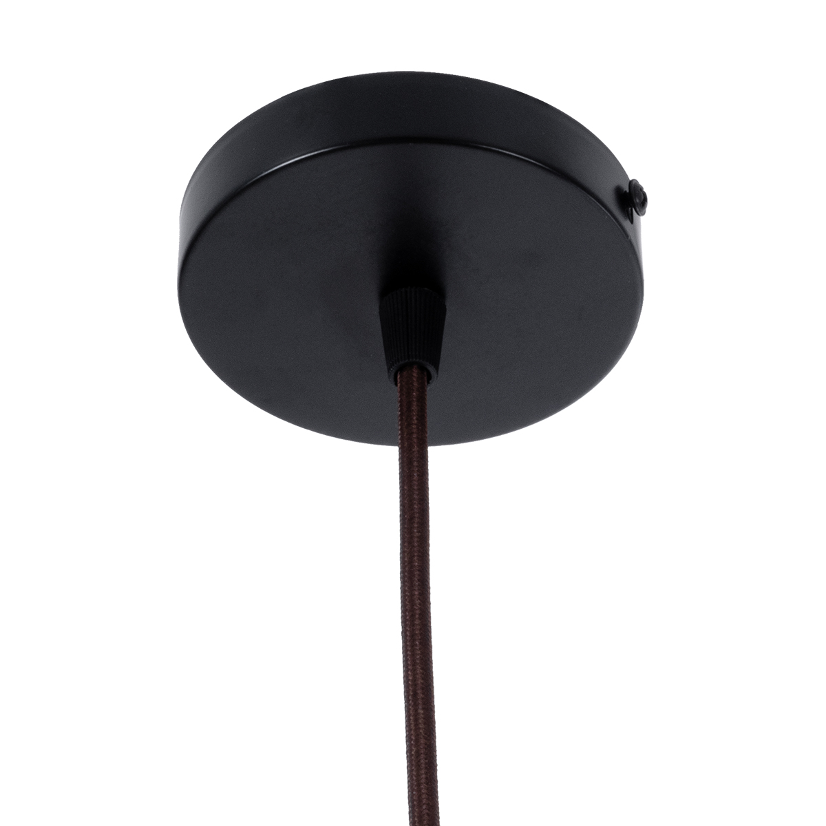 GloboStar® PALERMO 02310 Boho Κρεμαστό Φωτιστικό Πλέγμα Μονόφωτο 1 x E27 IP20 Καφέ Ξύλο - Μ60 x Π60 x Υ18cm