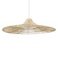 GloboStar® PALERMO 02311 Boho Κρεμαστό Φωτιστικό Πλέγμα Μονόφωτο 1 x E27 IP20 Μπεζ Ξύλο - Μ160 x Π160 x Υ45cm
