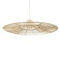 GloboStar® PALERMO 02311 Boho Κρεμαστό Φωτιστικό Πλέγμα Μονόφωτο 1 x E27 IP20 Μπεζ Ξύλο - Μ160 x Π160 x Υ45cm