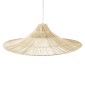 GloboStar® PALERMO 02311 Boho Κρεμαστό Φωτιστικό Πλέγμα Μονόφωτο 1 x E27 IP20 Μπεζ Ξύλο - Μ160 x Π160 x Υ45cm