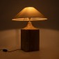 GloboStar® LAFRONTERA 02313 Boho Επιτραπέζιο Φωτιστικό Μονόφωτο 1 x E27 AC220-240V IP20 - Φ50 x Υ60cm - Μπεζ Ξύλινο Καμπάνα