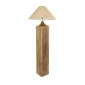 GloboStar® LAFRONTERA 02314 Boho Επιδαπέδιο Φωτιστικό Μονόφωτο 1 x E27 IP20 Καφέ Ξύλο με Μπεζ Ύφασμα - Μ55 x Π55 x Υ140cm