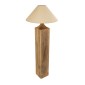 GloboStar® LAFRONTERA 02314 Boho Επιδαπέδιο Φωτιστικό Μονόφωτο 1 x E27 IP20 Καφέ Ξύλο με Μπεζ Ύφασμα - Μ55 x Π55 x Υ140cm