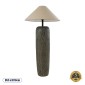 GloboStar® OLIANA 02315 Boho Επιδαπέδιο Φωτιστικό Μονόφωτο 1 x E27 IP20 Γκρι Κεραμικό με Μπεζ Ύφασμα - Μ55 x Π55 x Υ110cm