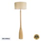 GloboStar® BERKBAY 02318 Boho Επιδαπέδιο Φωτιστικό Μονόφωτο 1 x E27 IP20 Μπεζ Ξύλο με Μπεζ Ύφασμα - Μ50 x Π50 x Υ150cm