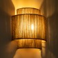 GloboStar® MABANA 02322 Boho Επιτοίχιο Φωτιστικό Απλίκα Μονόφωτο 1 x E27 IP20 Μπεζ Σχοινί - Μ23 x Π11 x Υ25cm