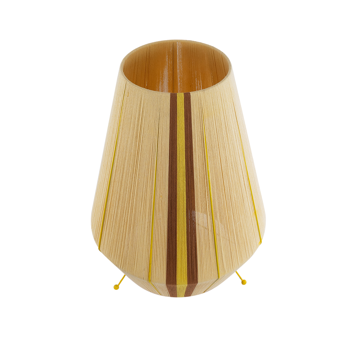 GloboStar® SALERNO 02331 Boho Επιδαπέδιο Φωτιστικό Μονόφωτο 1 x E27 IP20 Μπεζ, Καφε & Κίτρινο Νήμα - Μ50 x Π50 x Υ70cm