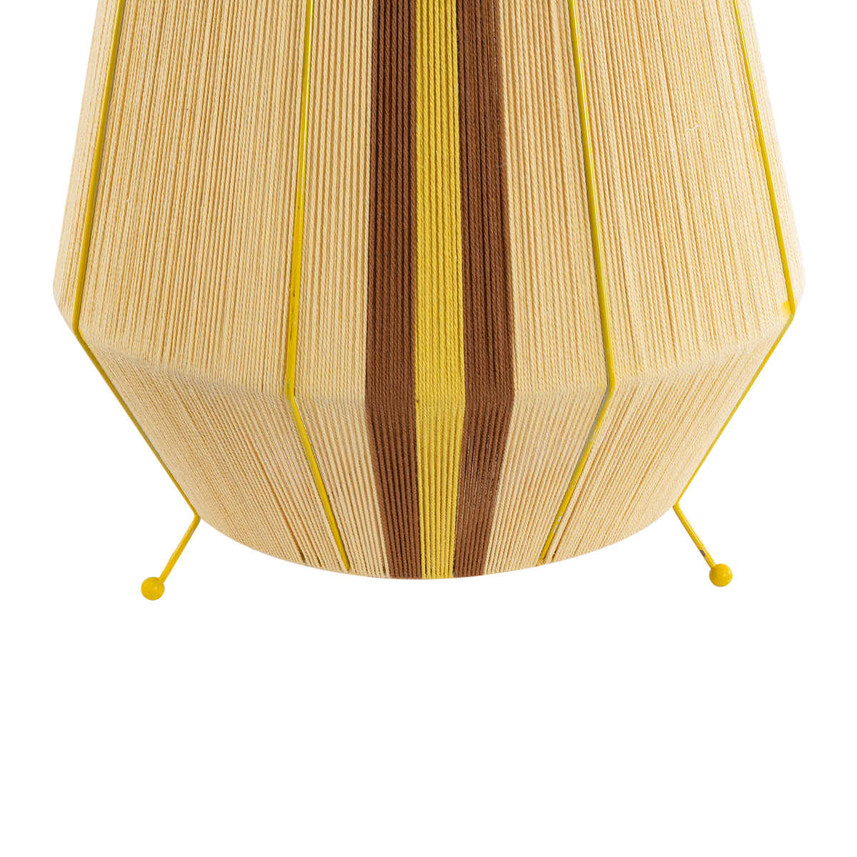 GloboStar® SALERNO 02331 Boho Επιδαπέδιο Φωτιστικό Μονόφωτο 1 x E27 IP20 Μπεζ, Καφε & Κίτρινο Νήμα - Μ50 x Π50 x Υ70cm